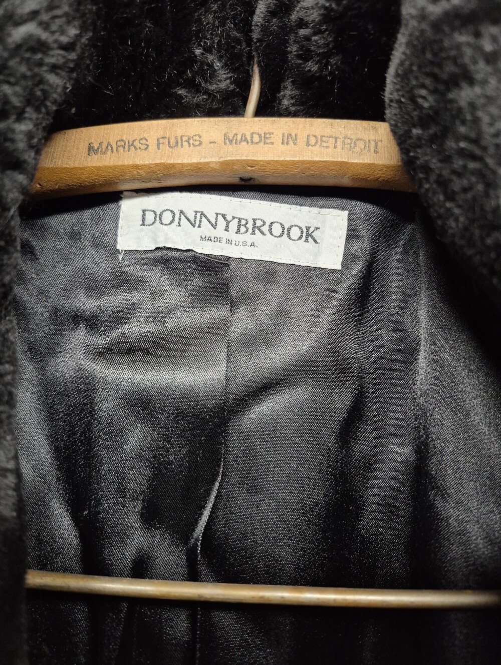 Black Faux Fur Coat Donnybrook Size S - Picture 5 of 5